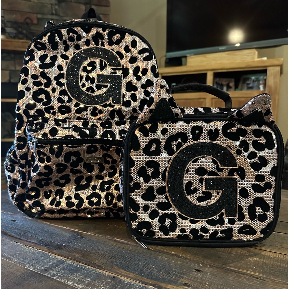 Girls sequin backpack with lunch box